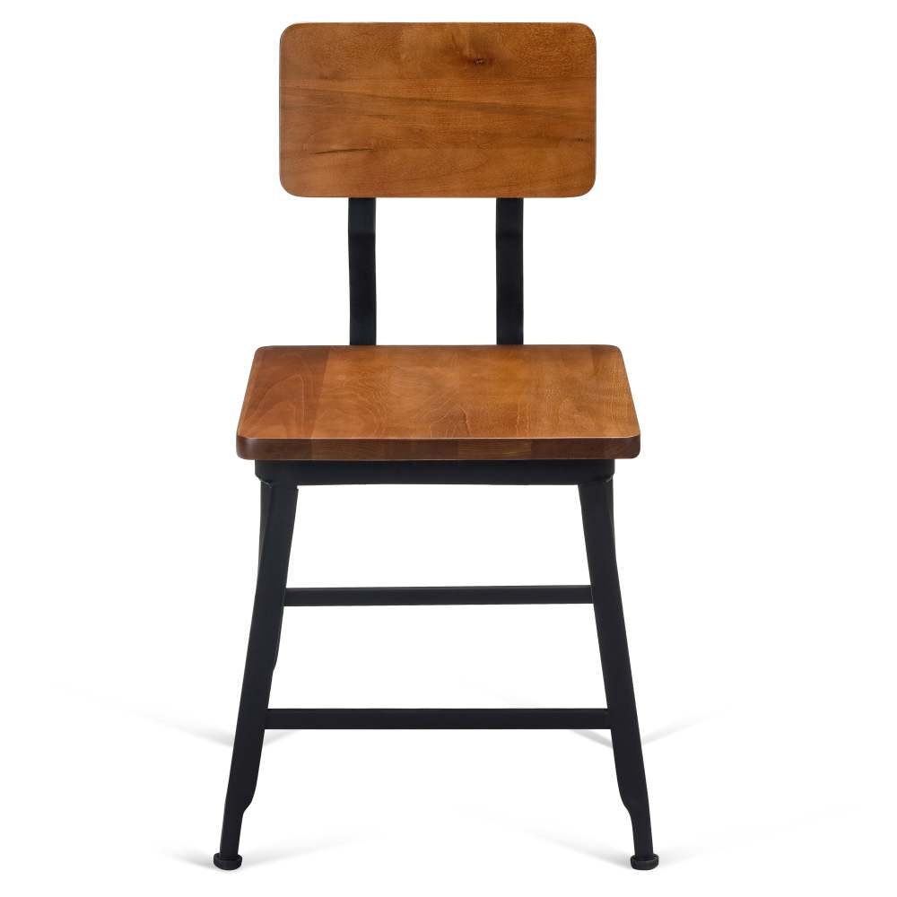 Massello Metal Chair with Wood Back, Black