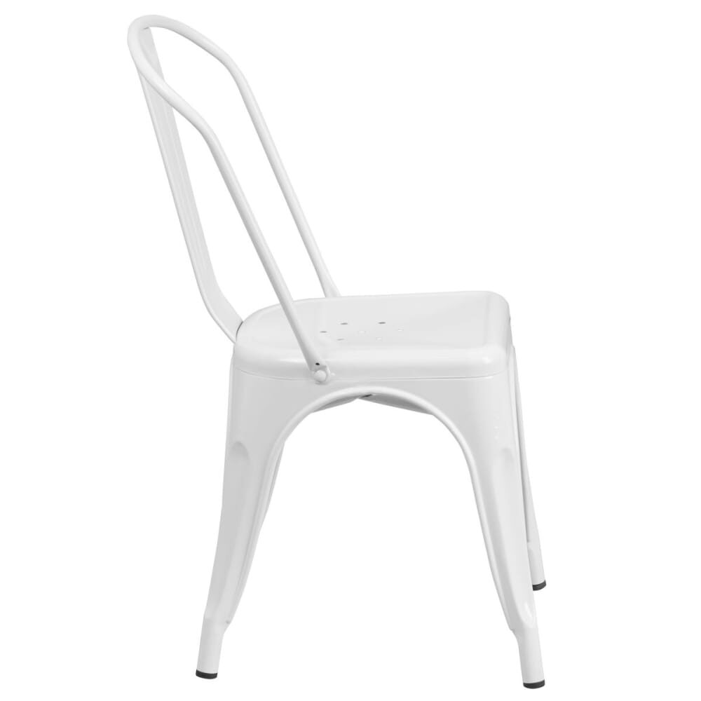 Metal Chair with White Finish, Bistro-Style
