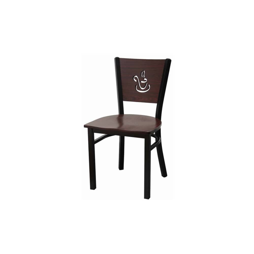 Metal Chair with Coffee Cup Back