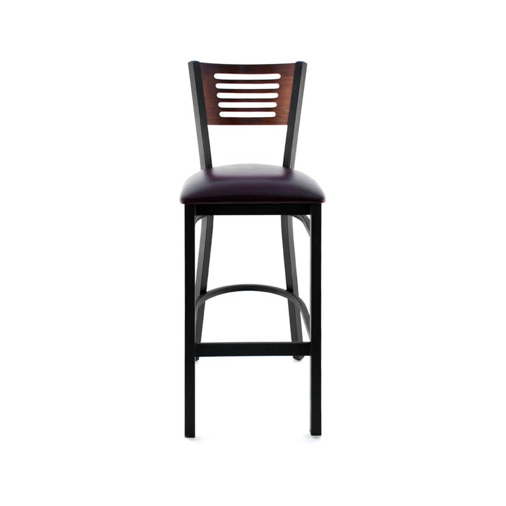 Metal Bar Stool with 5 Slats and Interchangeable Back