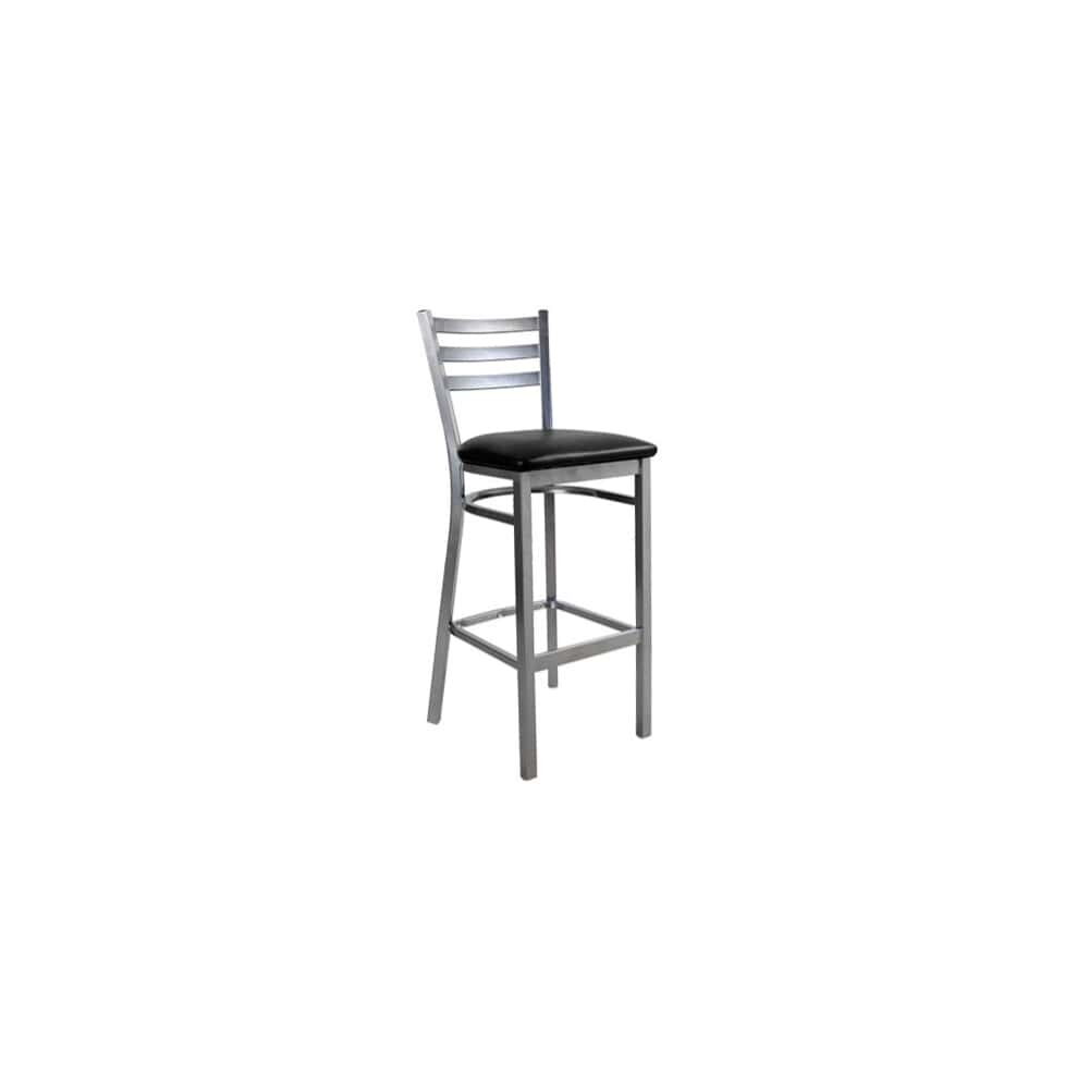 Bar Stool with 3 Slat Ladder-Back, Metal