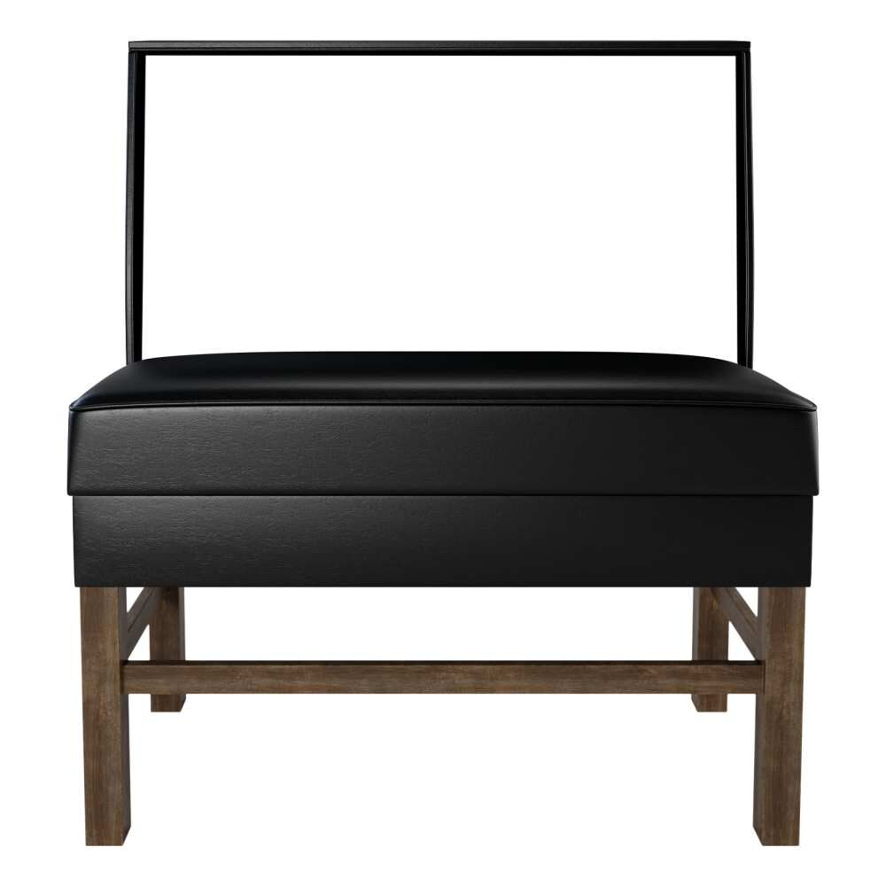 Booth with Extended Wood Legs, Plain-Back Bar-Height