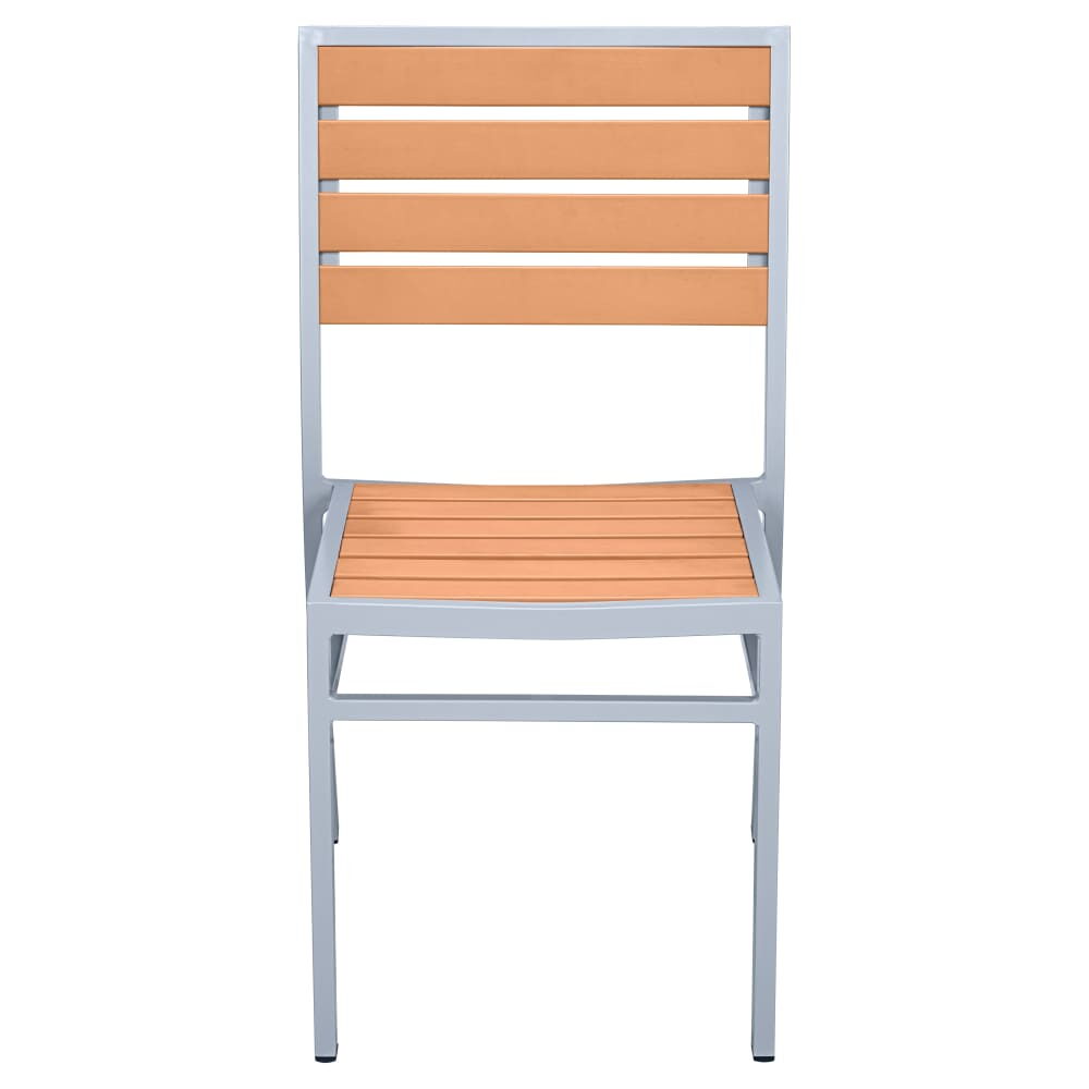 Patio Chair with Faux Teak, Gray Finish