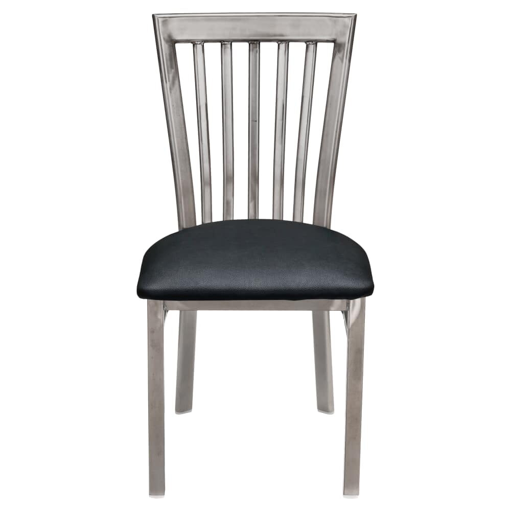 Metal Chair with Elongated Back, Clear Coat