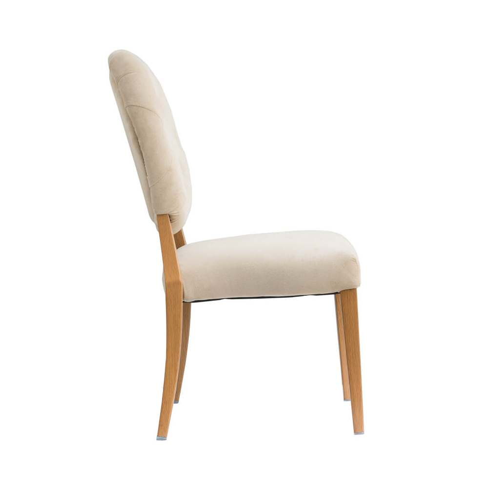 Julianna Chair with Button-Tufted Back, Upholstered Aluminum