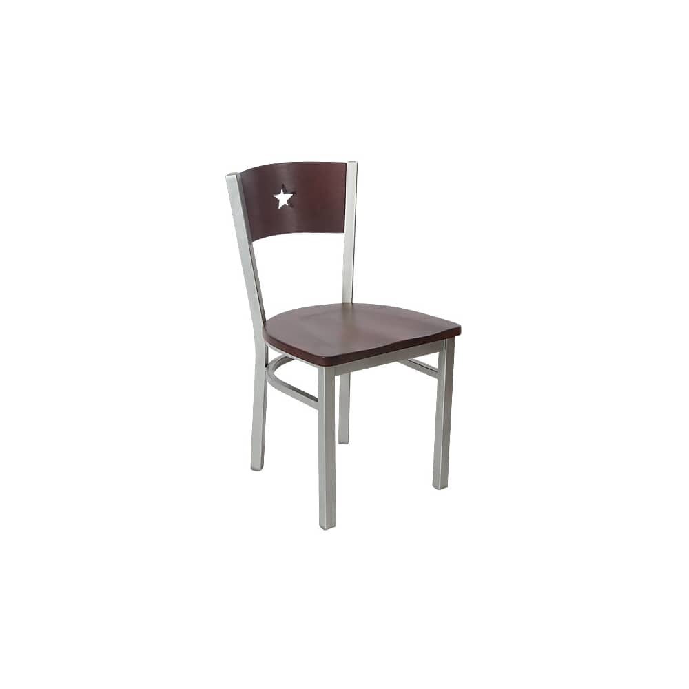 Metal Chair with Interchangeable Star Back, Gray Finish