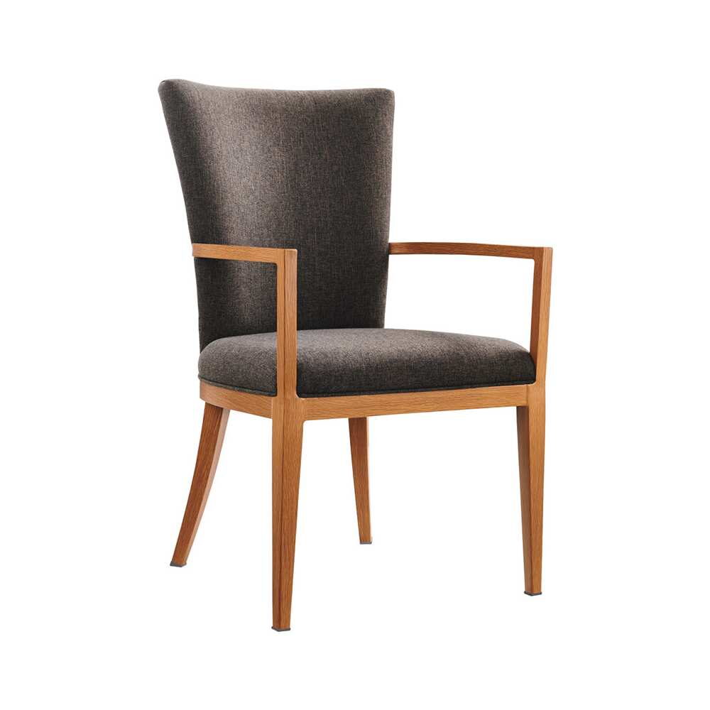 Sereno Armchair in Aluminum, Upholstered Wood Grain