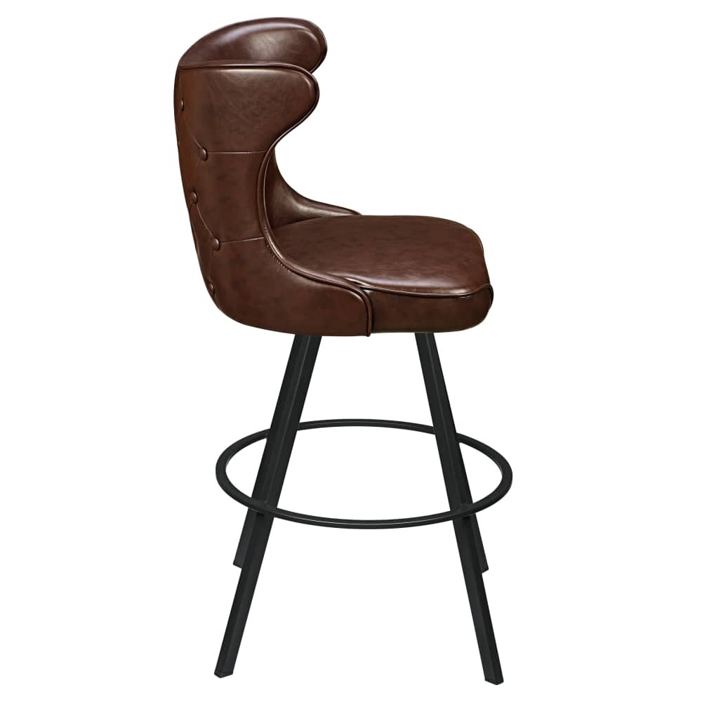 Darlo Swivel Bar Stool with Bucket Seat and Circular Frame
