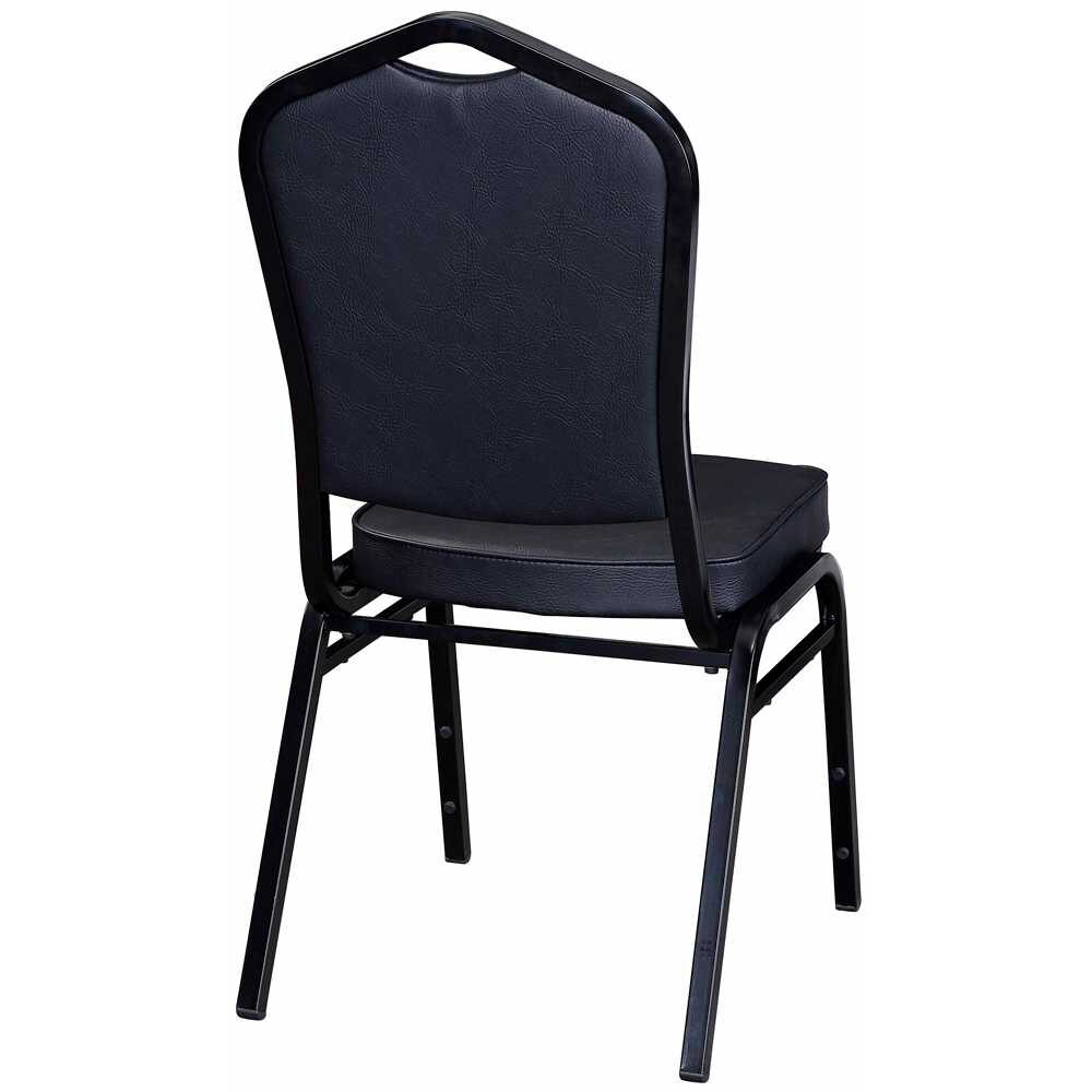 Stack Chair with Black Vinyl, Black Frame Finish