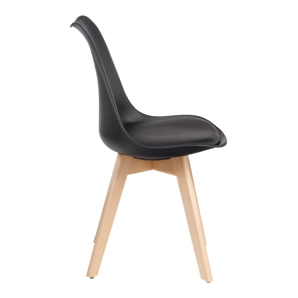 Wood Chair in Black, Nordic-Style