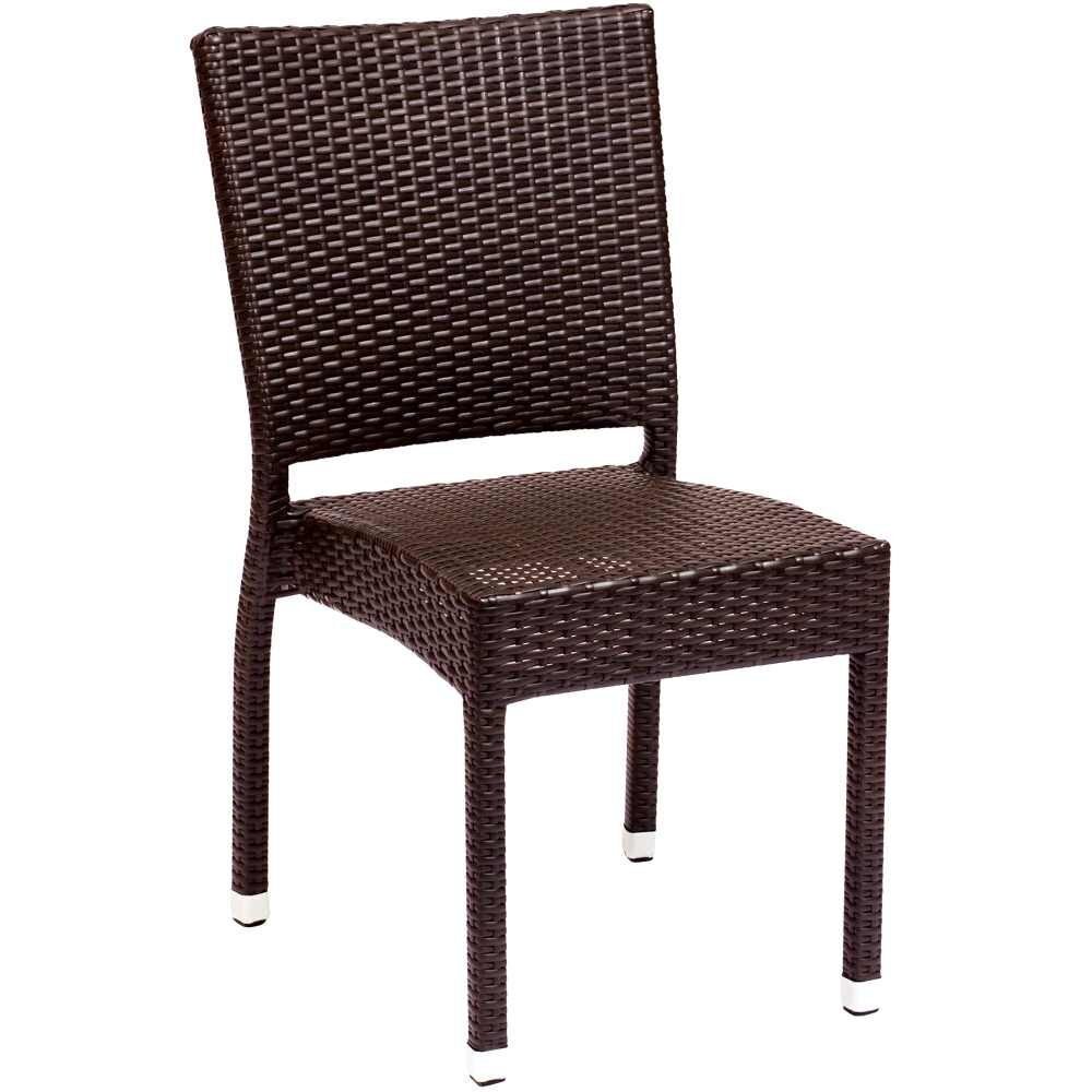 Felix Patio Chair, Woven Chocolate Rattan