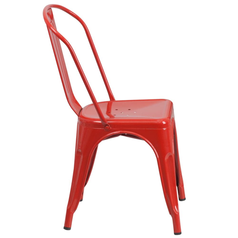 Metal Chair with Red Finish, Bistro-Style