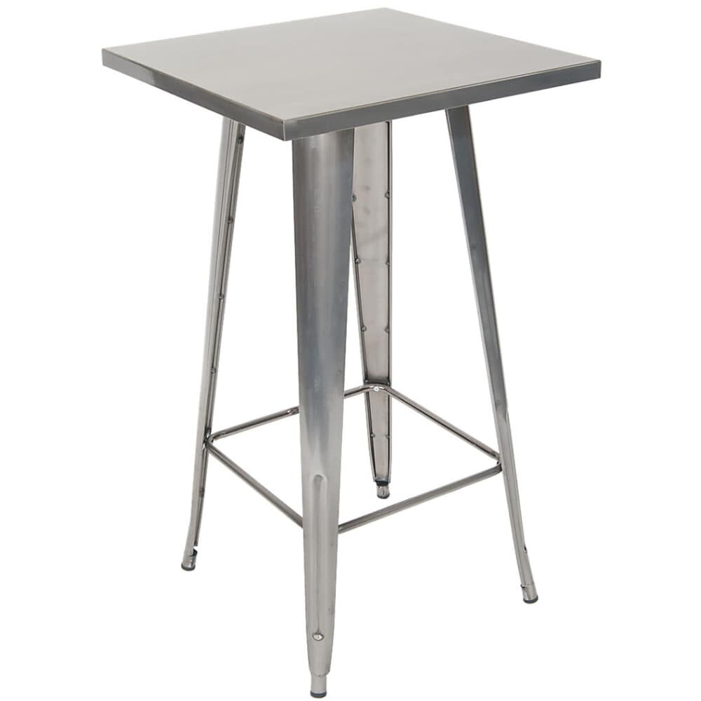Metal Table, Bar Height, Clear Finish