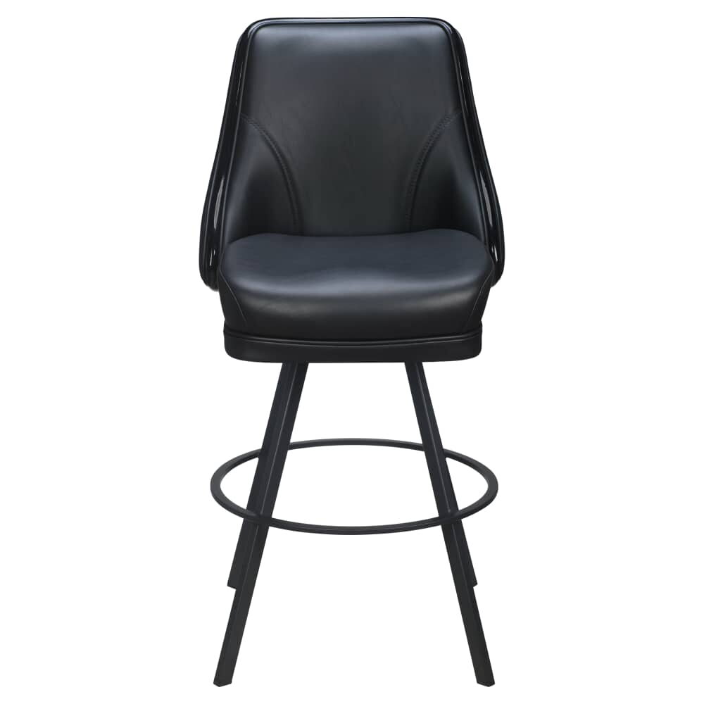 Regina Bar Stool with Casino Bucket Seat and Circular Frame