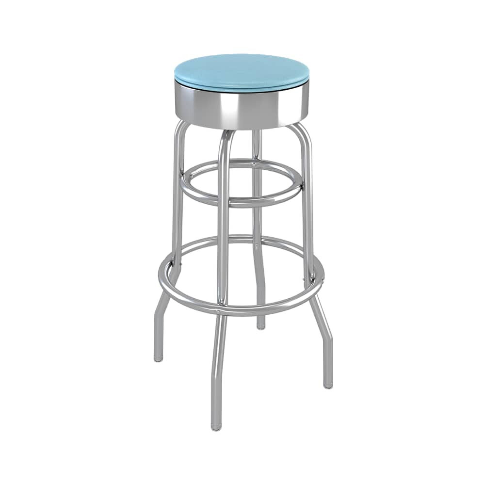 Williston Swivel Diner Bar Stool, Backless, Chrome
