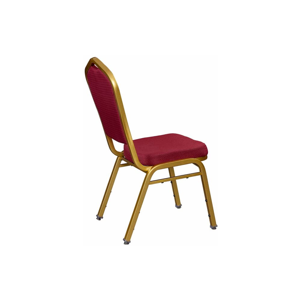 Stack Chair with Red 2001 Fabric, Sun Gold Metal Frame