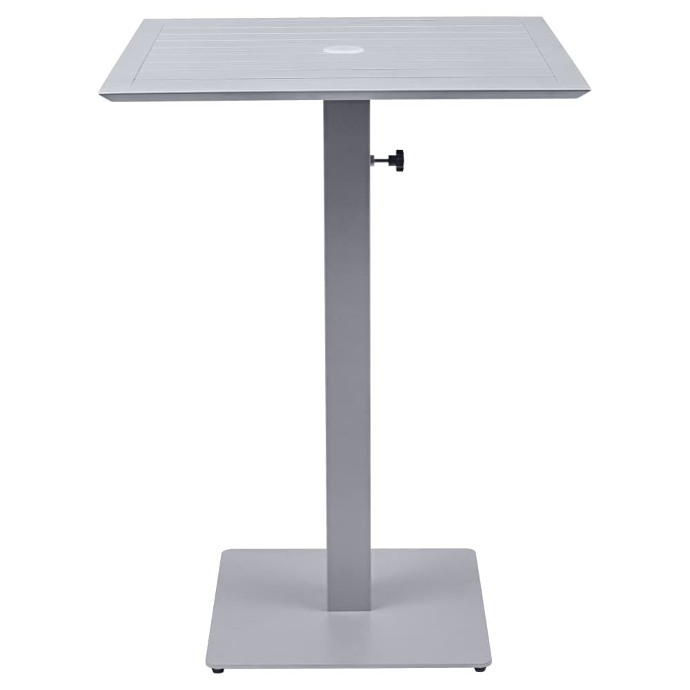 Ella Bar Table Set with Umbrella Base, Titanium Gray