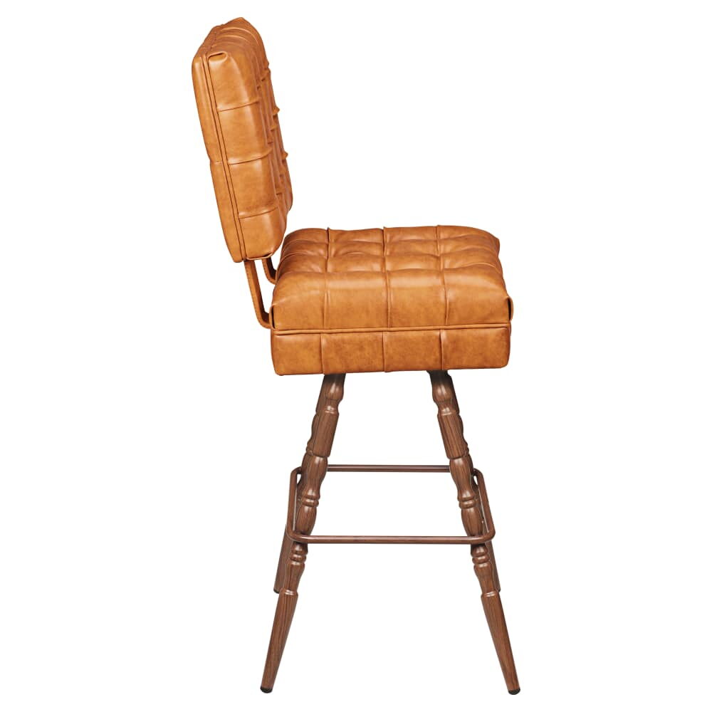 Trionfo Bucket Bar Stool with Vintage Frame, Tufted