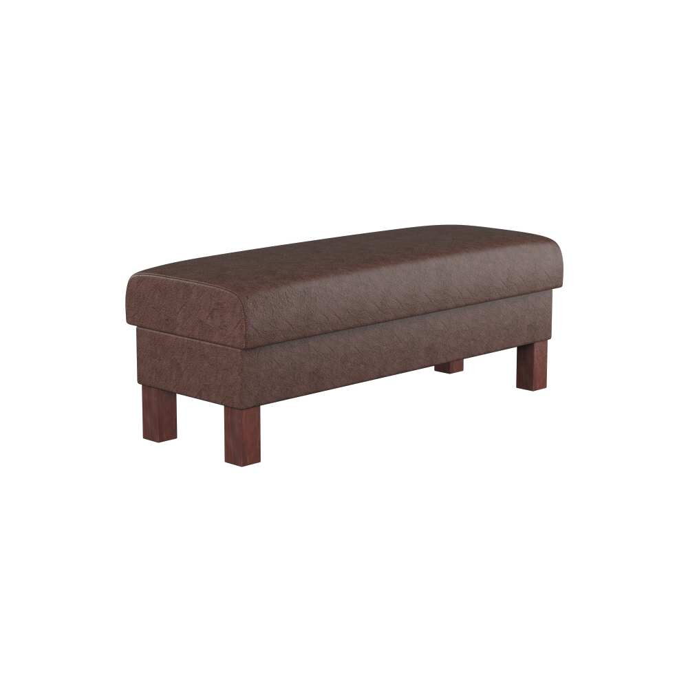 Waiting Bench with Wood Legs, Plain