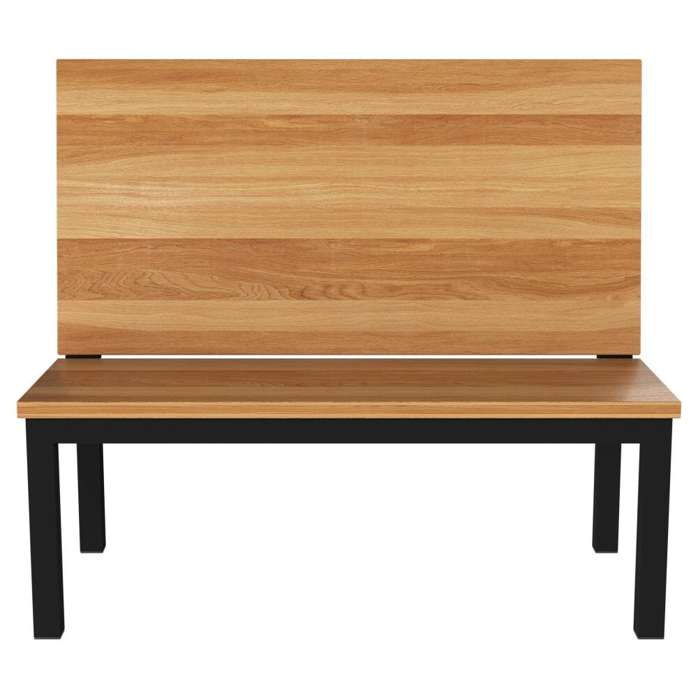 Ottis Booth with Solid Wood Back, Metal