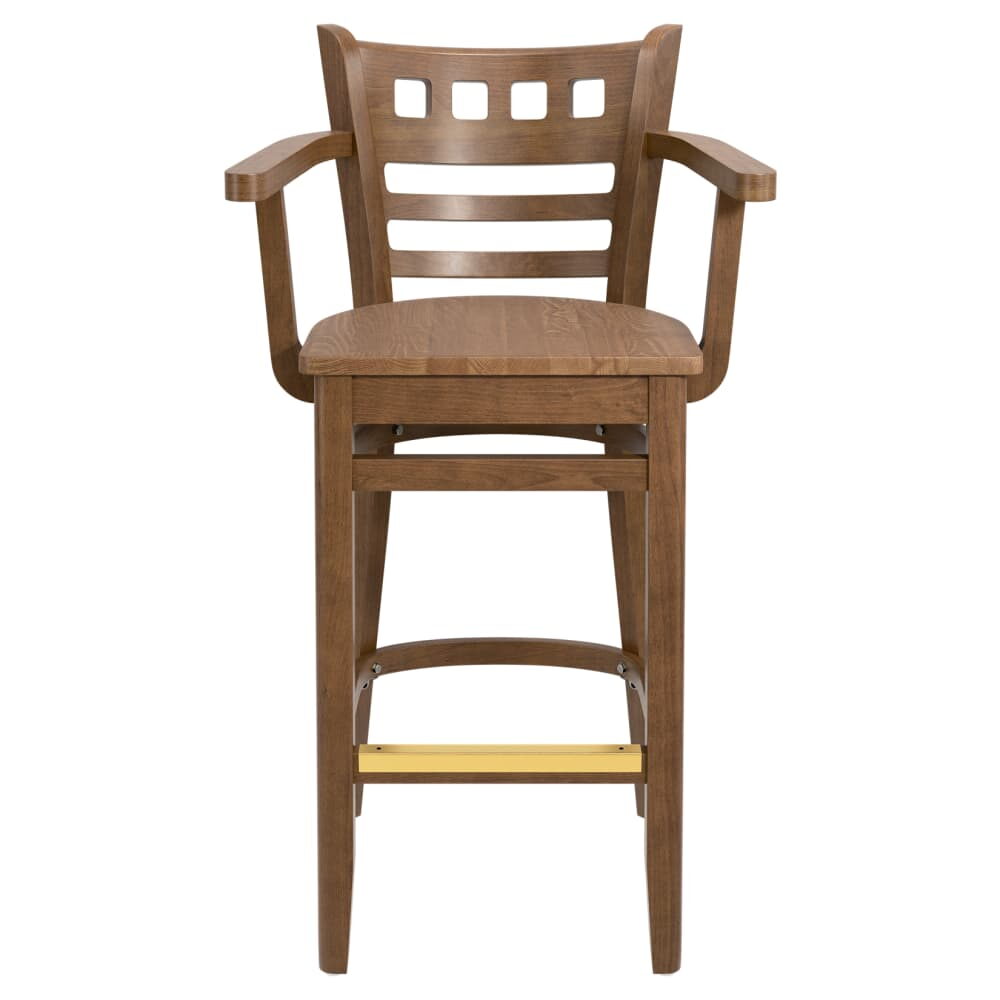 Bar Stool with Arms, American Back Wood