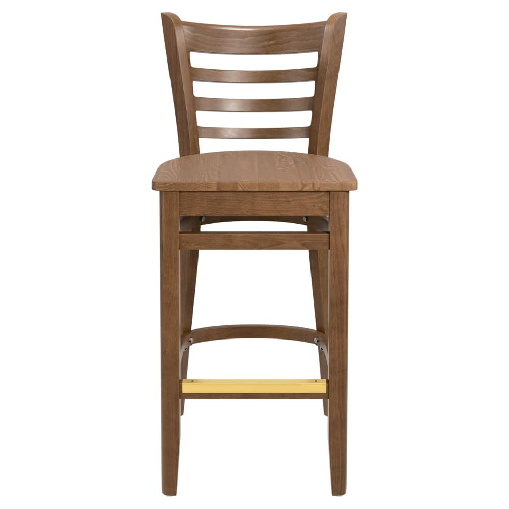 Wood Bar Stool with Ladder-Back and Foot Rest