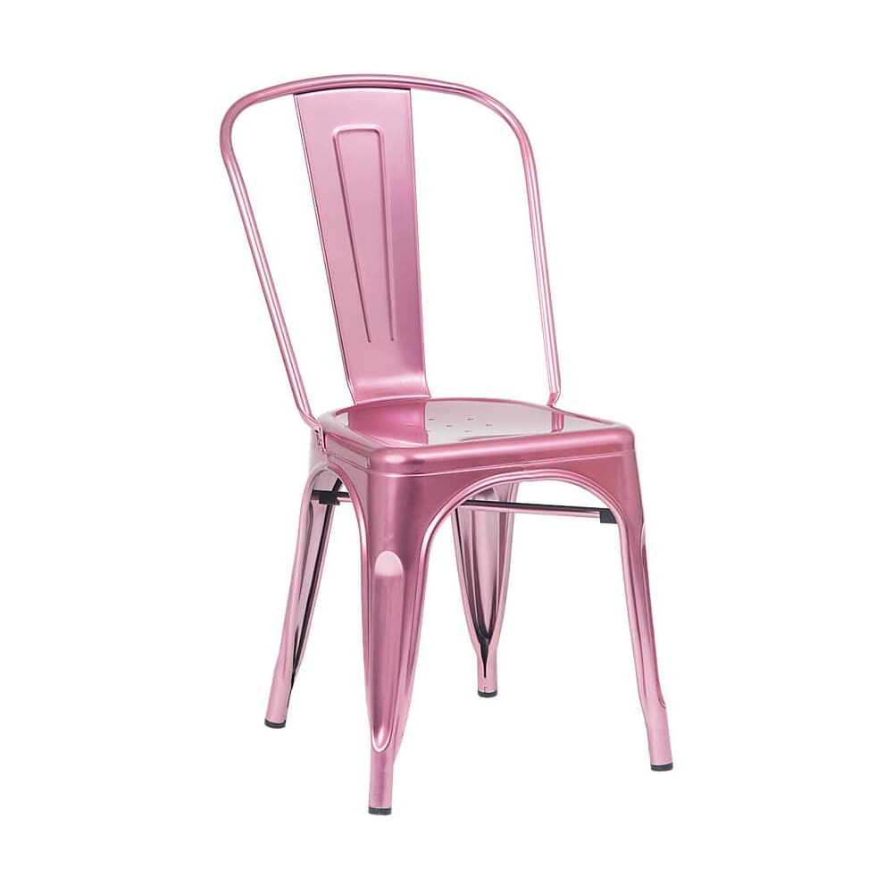 Metal Chair with Pink Finish, Bistro-Style