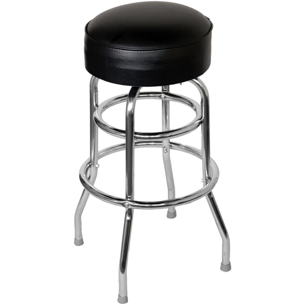 Bar Stool with a Single or Double Chrome Ring