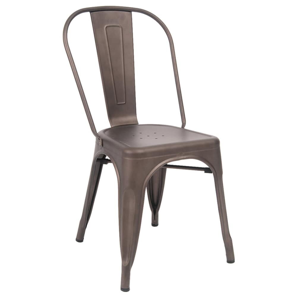 Metal Chair with Dark Gray Finish, Bistro-Style