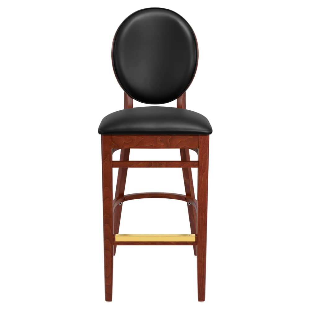 Lorenzo Bar Stool in Wood with Padded Back
