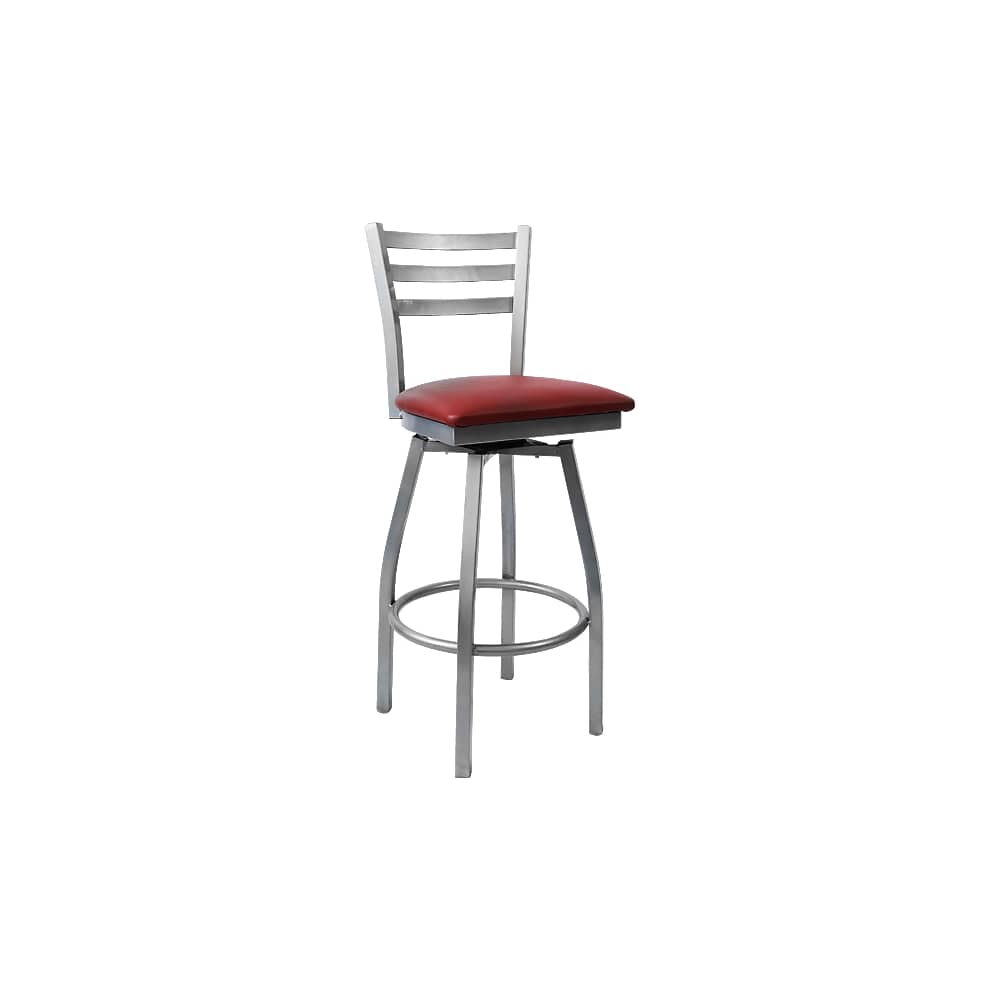 Swivel Bar Stool with 3 Slat Ladder-Back, Metal