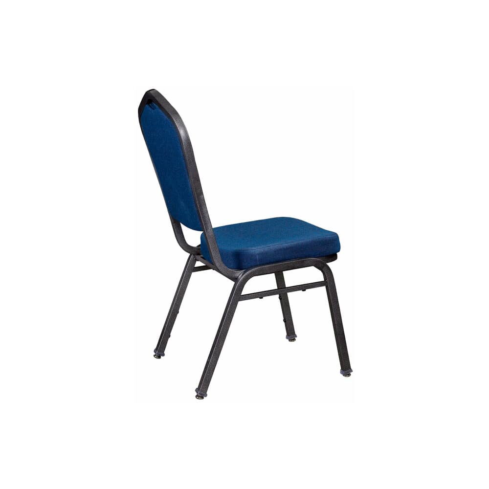 Stack Chair with Blue 2166 Fabric, Silver Vein Metal Frame