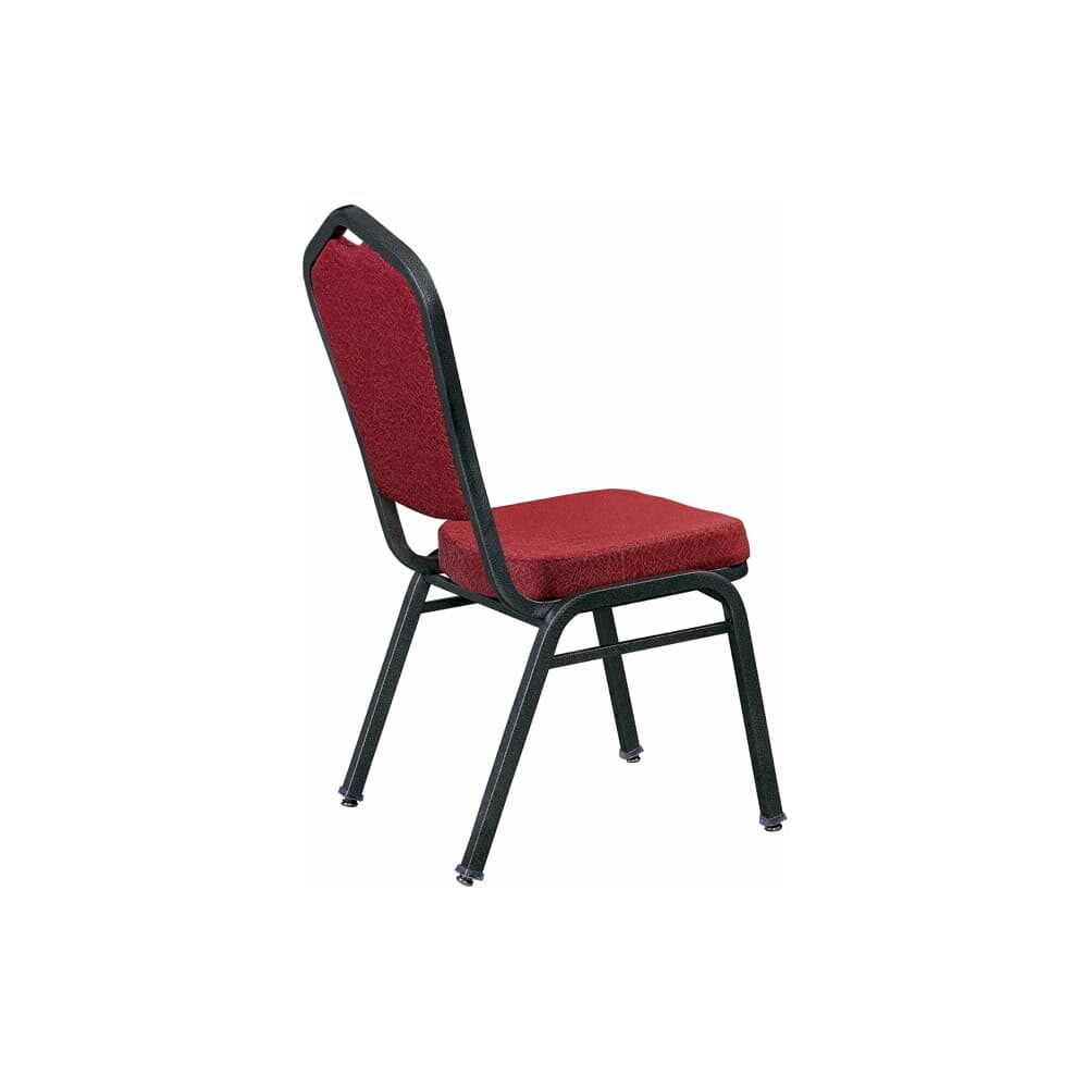 Stack Chair with Red 2438 Fabric, Silver Vein Metal Frame