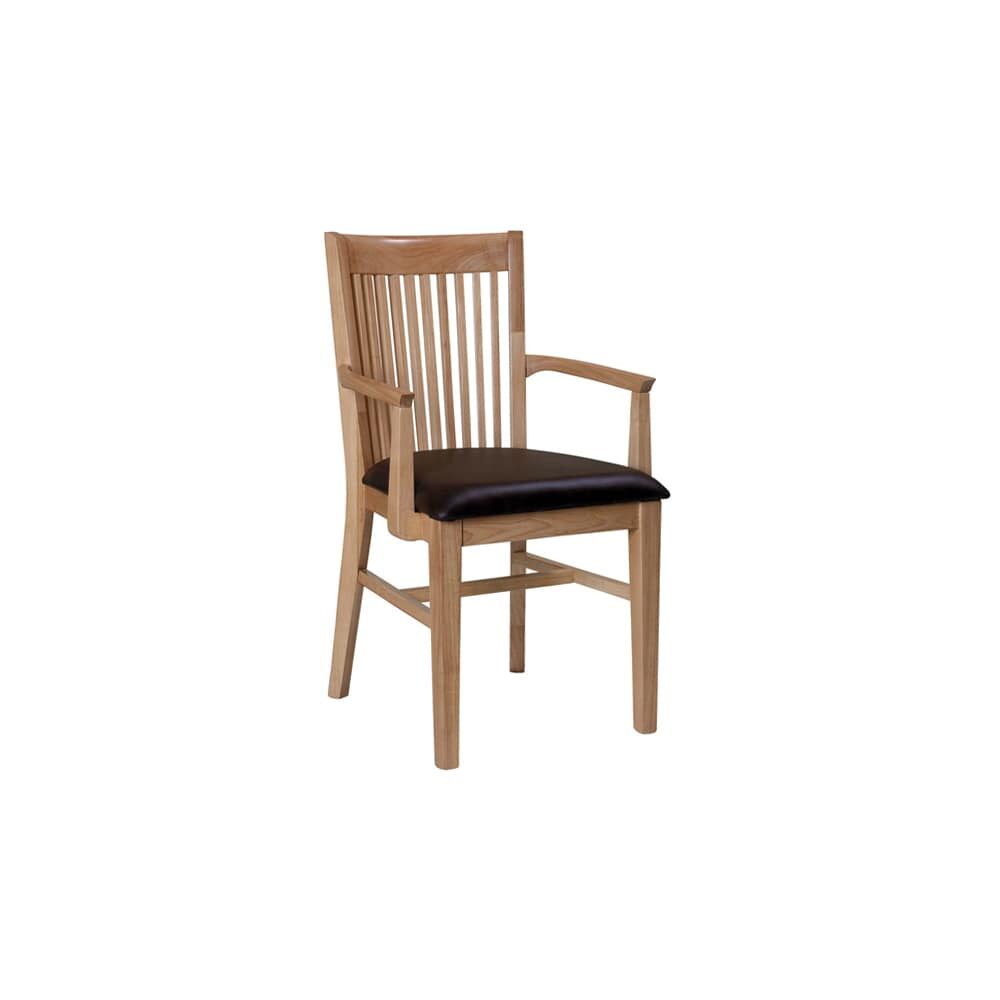 Elongated Armchair with Vertical Slat-Back