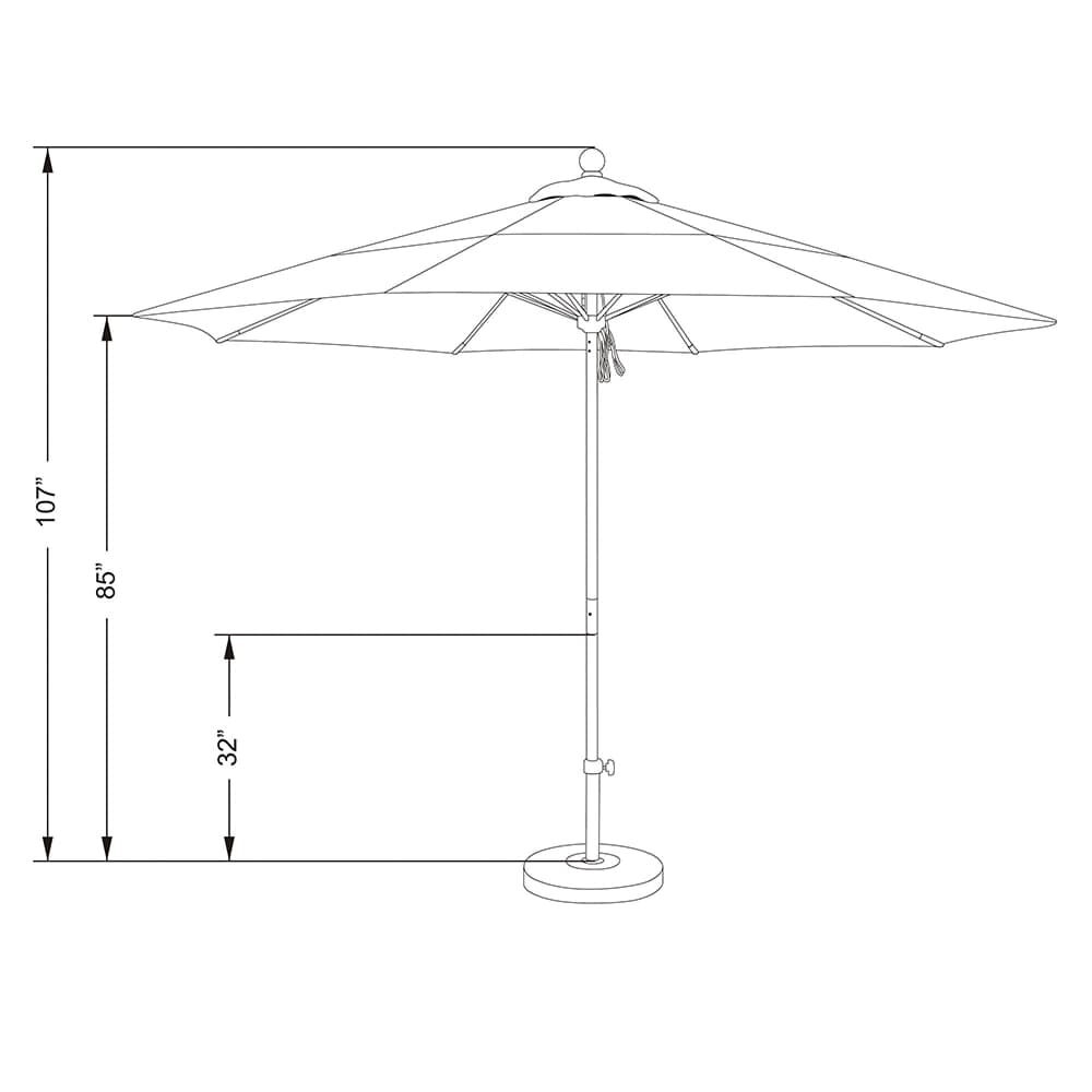 Casey Umbrella in Aluminum, 11 Ft