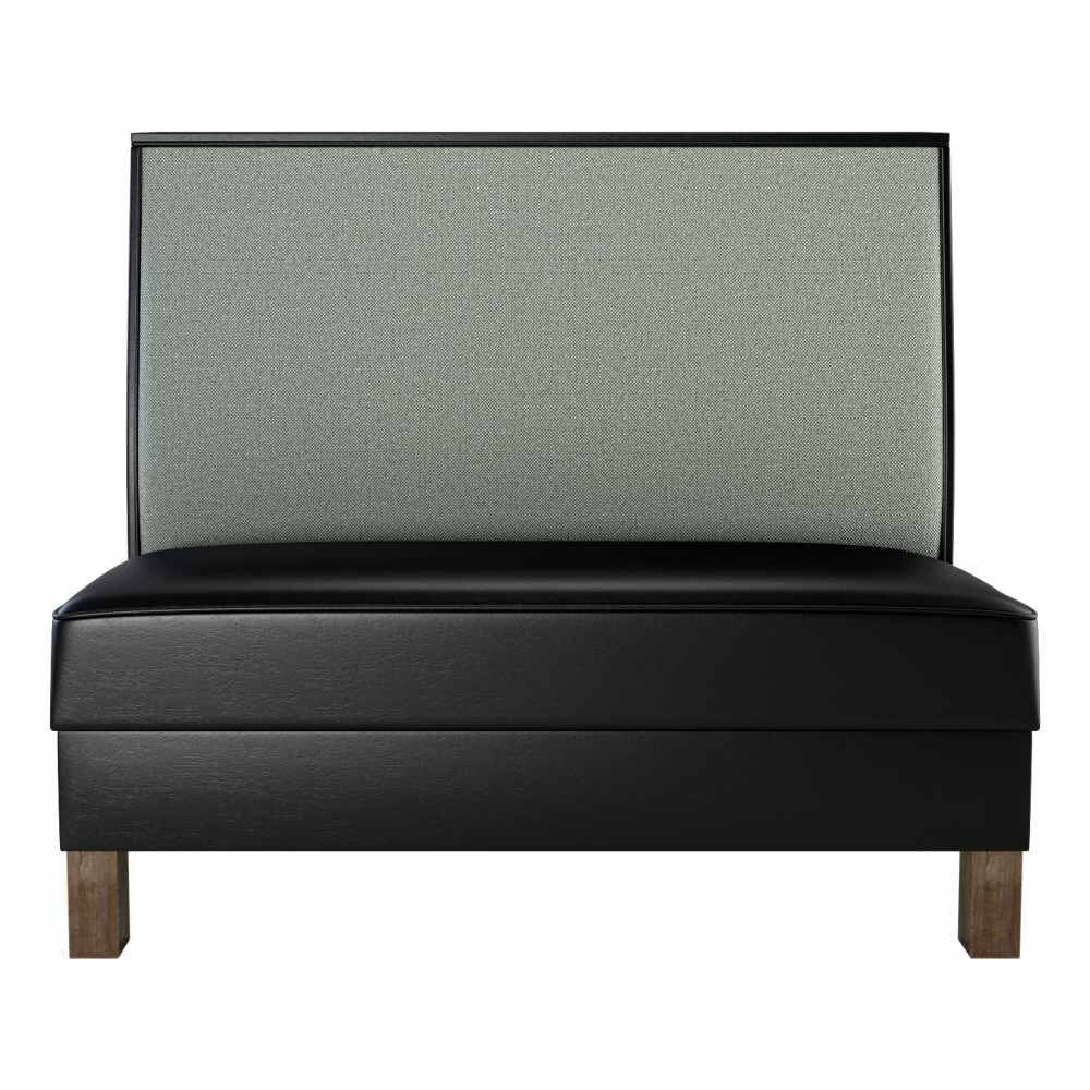 Booth with Wood Legs, Plain-Back