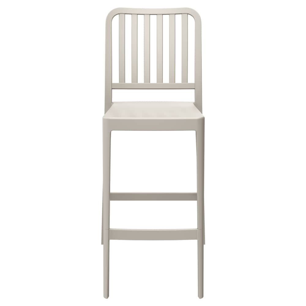 Miles Outdoor Bar Stool in Resin with Slat-Back