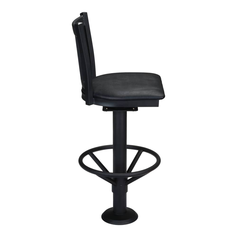 Metal Swivel Bar Stool, Bolt-Down, Vertical Slat