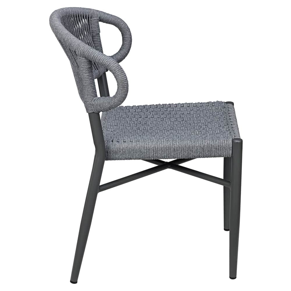 Marina Outdoor Chair with Slate Gray Rope, Aluminum