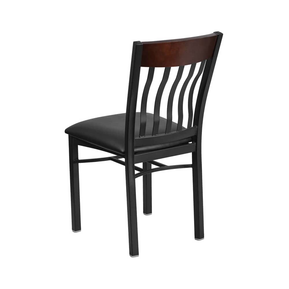 Schoolhouse Chair with Wood Back, Metal