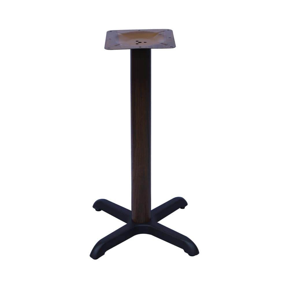X-Prong Table Base with Wood Look, Bar Height