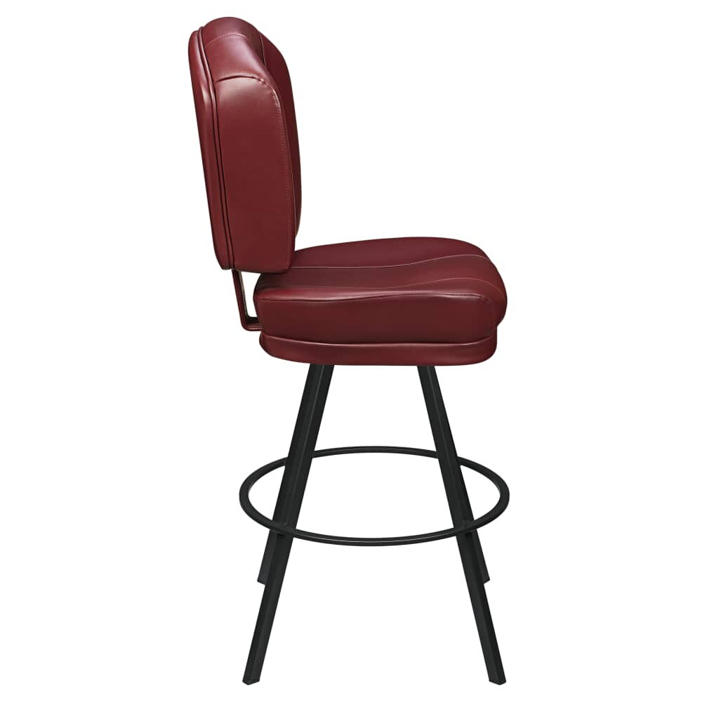 Lusso 3-Channel Bar Stool with Casino Bucket Seat and Circular Frame