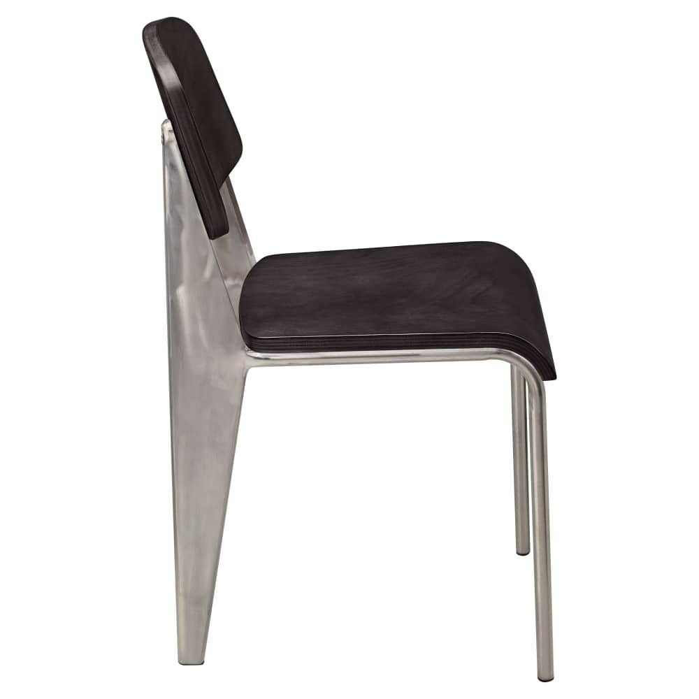 Nico Chair with Clear Coat Finish, Wood Back and Metal