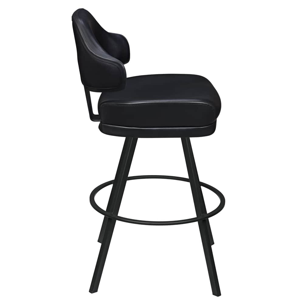 Gioco Bar Stool with Casino Bucket Seat and Circular Frame