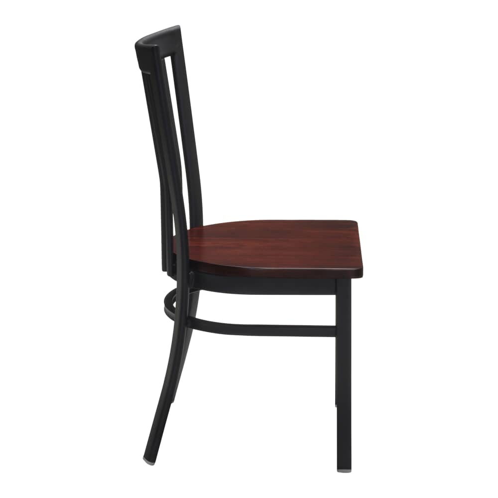 Metal Chair with Elongated Vertical Slat-Back