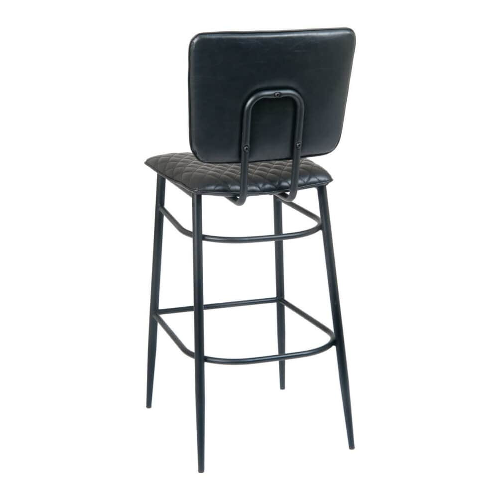 Dalton Bar Stool in Metal with Padded Back