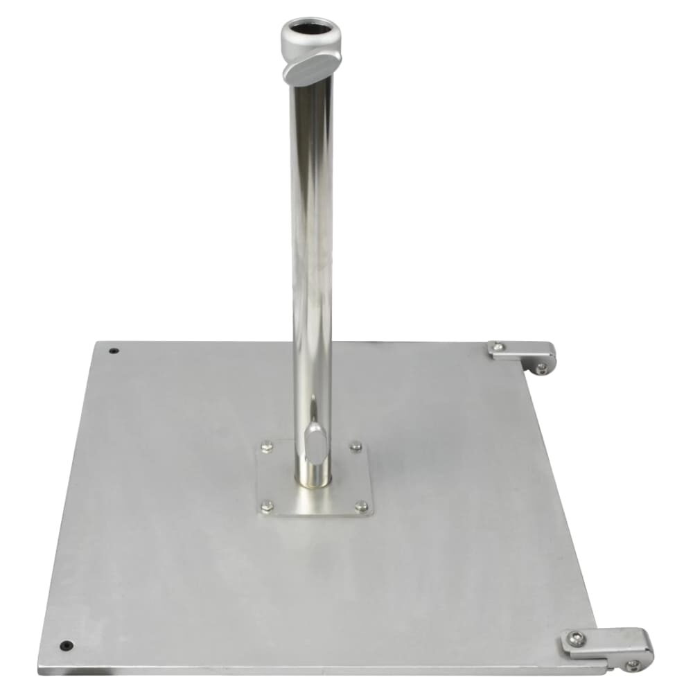 Umbrella Base with Casters, Galvanized Silver