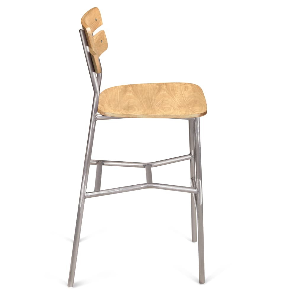 Palmer Bar Stool in Metal with Clear Coat Finish