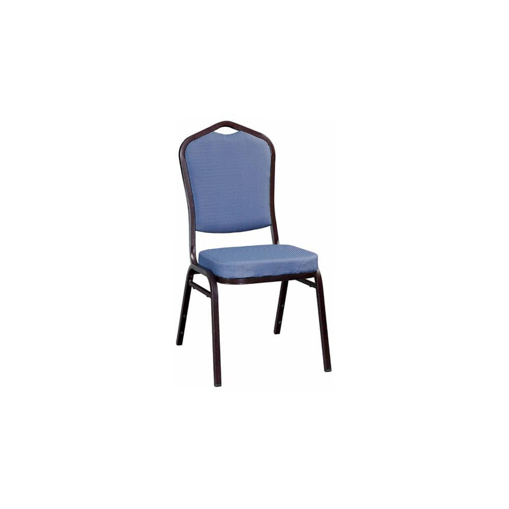 Stack Chair with Blue 2011 Fabric, Copper Vein Metal Frame