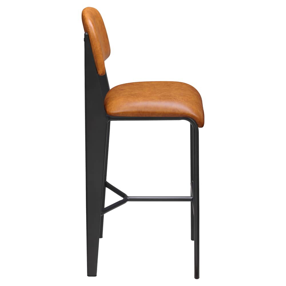 Nico Bar Stool in Metal with Padded Back